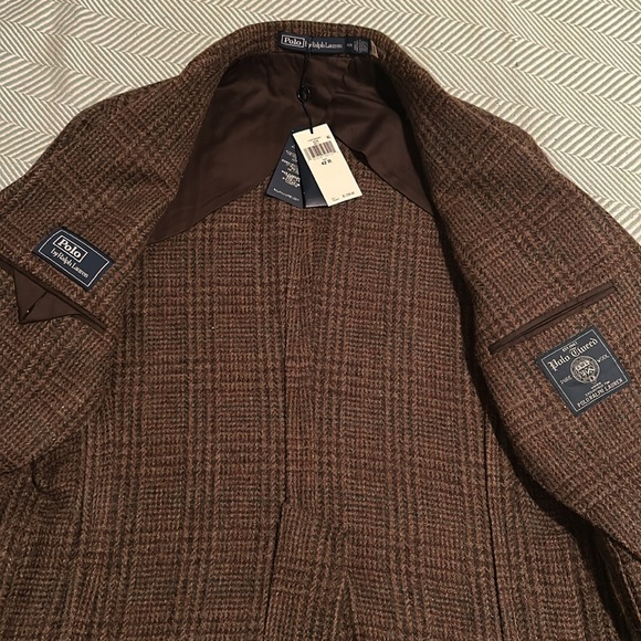 BNWT Polo Ralph Lauren Tweed Blazer Men’s Size 42 R with flip collar - Picture 10 of 10